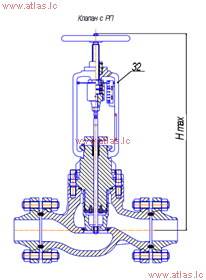 Рисунок 2 - клапан односедельный регулирующий с РП