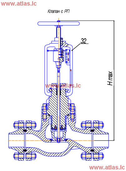 Рисунок 2 - клапан односедельный регулирующий с РП